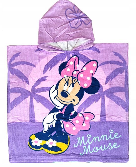 Minnie Mouse Badcape - Formaat: 60 x 60 CM - Hoge Kwaliteit - Bad Handdoek voor Kinderen - Bad Cape - Zwemmen & Strand - Vakantie Handdoek - Disney Mickey & Minnie Mouse van Merkloos