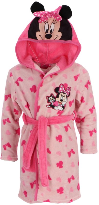 Minnie Mouse Badjas - Maat 98/104 - Polyester - Roze - Badjas kind