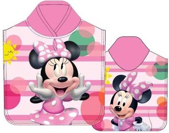 Minnie Mouse badponcho - 100 x 50 cm. - Disney Minnie poncho handdoek - roze van Mi