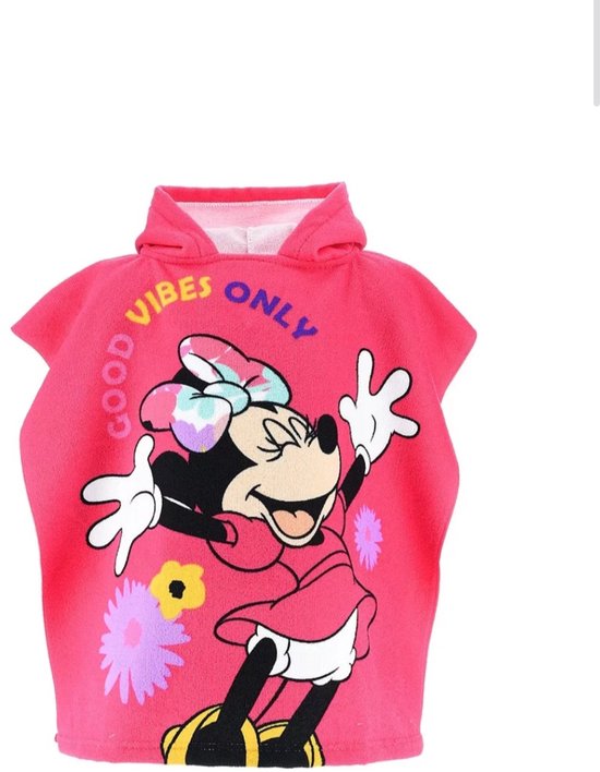 Minnie Mouse badponcho good vibes only 55x110cm sneldrogend van Merkloos