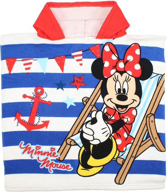 Minnie Mouse badponcho sneldrogend 50x100cm gestreept van Mi