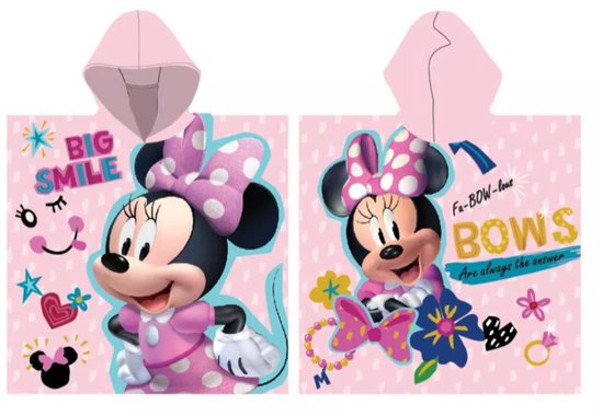 Minnie Mouse big smile badponcho 55x110cm sneldrogend van Merkloos