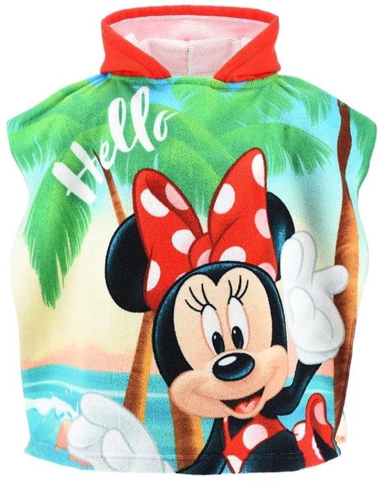 Minnie Mouse op het strand badponcho 55x110cm sneldrogend van Merkloos