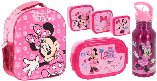 Minnie Mouse schoolset; rugzak en lunchset 5-delig