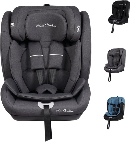 Mino Bambino i-Size Autostoel – Autostoel - Groep 1/2/3 (76–150 cm) – Grijs van Mino