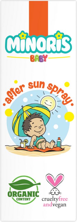 Minoris Baby After Sun Spray | Verzachtende Verlichting bij Zonnebrand met Zinkoxide, Biologische Ingrediënten & Vitamine E | Hypoallergeen, Vegan, Veilig voor 0-6 Maanden | Zachte Herstel na Blootstelling aan de Zon | 100 ML