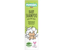 Minoris Baby Haar- en Lichaamsshampoo - Biologische & Natuurlijke Inhoud, Prikvrij, Ultra-Zacht, Dermatologisch Getest, Vrij van Sulfaten & Parabenen, Vegan, pH 5.5, Behandeling van Berg bij Pasgeborenen, 400 ml van Mi