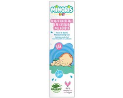 Minoris Baby Hydraterende Gel voor Gezicht & Lichaam | Biologisch, Natuurlijk, Vegan & Dierproefvrij | pH 5.5, Dermatologisch Getest, Vrij van Schadelijke Stoffen | Licht & Hypoallergeen 200 ml