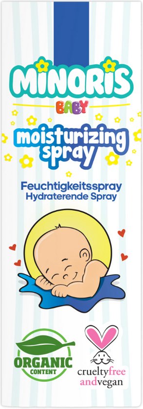 Minoris Baby Hydraterende Spray | Biologisch, Op Waterbasis, Dermatologisch Getest | Met Sheaboter, Kamille, Ceramiden | pH 5.5, Hypoallergeen, Niet-Vettig, Kalmerend, Diepe Hydratatie | 100 ml van Mi