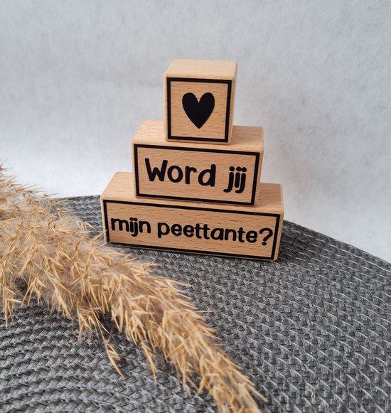 Mint11 - Stapelblokken - Hout - Peettante - Zwangerschap - suikertante - meter - knuffeltante van Mint11