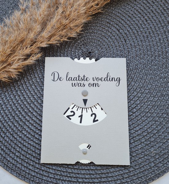 Mint11 - Voedingskaart licht grijs - babyvoeding accessoires - Kraamcadeau - kraamkado - borstvoeding hulpstuk - babyshowergift van Mi