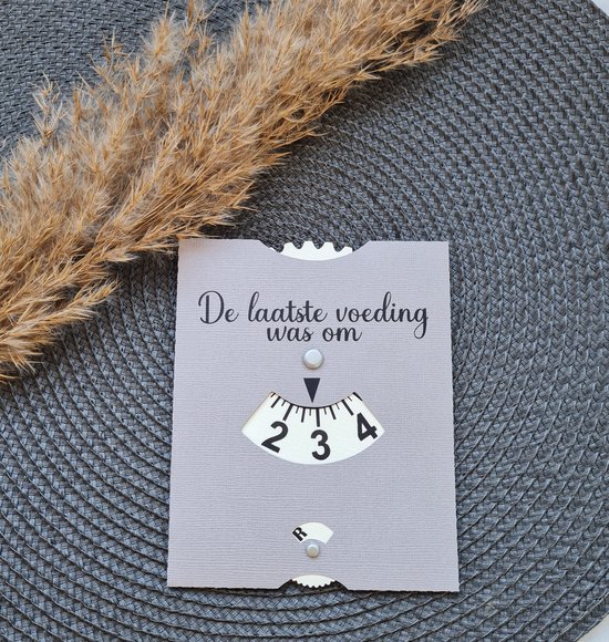 Mint11 - Voedingskaart taupe / licht bruin - babyvoeding accessoires - borstvoeding hulpstuk - kraamcadeau - kraamkado - zwangerschap - babyshowergift van Mi