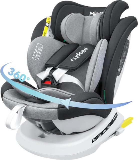 Miophy® Kinderstoel Auto - Austostoel - Zitverhoger - Kinderzitje Auto - Autostoeltjes - Zitverhoger Isofix Draaibaar - Autostoel Groep 2 3 - Autozitje - Stoelverhoger - Zitverhogers van Miophy