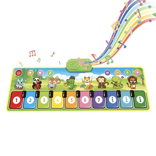 MIRO® Muziekmat - Pianomat - Speelmat - Speelkleed - Dansmat - Speelgoed Voor Kinderen - 8 Instrument Geluiden - Educatief Speelgoed - Geschikt Voor Jongens & Meisjes van Mi