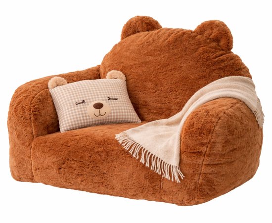MISOU Kinderfauteuil - Fauteuil - Kinderzetel - Peuterstoel - Teddy Stoel - 60x52x65 cm - Bruin - COZY van Merkloos