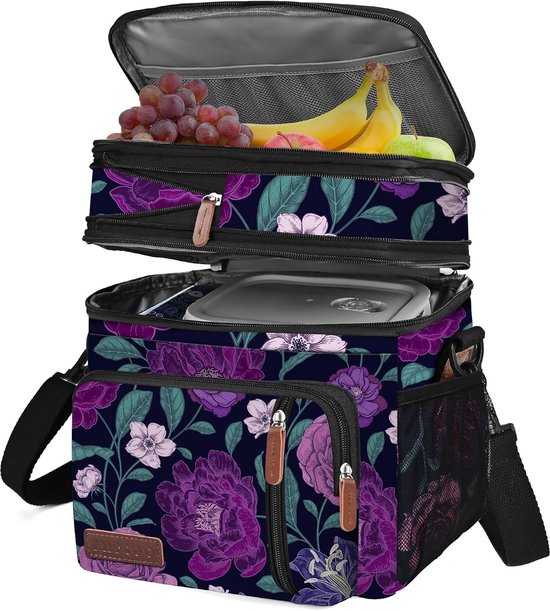 MIYCOO Thermotas voor dames en heren, dubbellaags, isothermische koeltas, draagbaar, 15L
