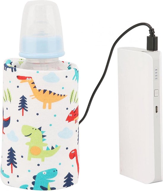 MK Stoer -Baby Draagbare Travel Flessenwarmer Isolatie Deksel Voor Thuis Reizen - Cartoon - Handig Inclusief USB-oplaadkabel - Roze - Melkverwarming - Geschikt voor Alle Maten Flessen - Roze Model.