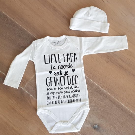 MM Baby pakje cadeau geboorte meisje jongen set met tekst aanstaande zwanger kledingset pasgeboren unisex Bodysuit - Huispakje - Kraamkado - Gift Set babyset kraamcadeau babygeschenk babygeschenkset kraampakket aankondiging bekendmaking zwangerschap van MM