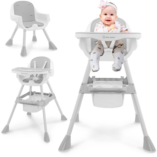 Moby-System Magnolia 2-in-1 Verstelbare Kinderstoel – Hoog & Laag – Grijs van Merkloos