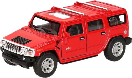 Modelauto Hummer H2 SUV rood 12,5 cm - speelgoed auto schaalmodel van Jonotoys