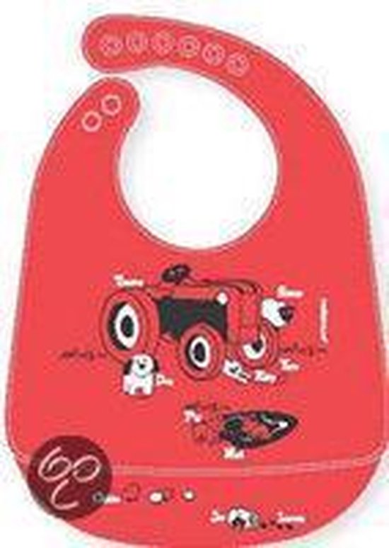 Modern Twist Farm Buddies Slabbetje met Opvangbakje - Cherry van Modern Twist