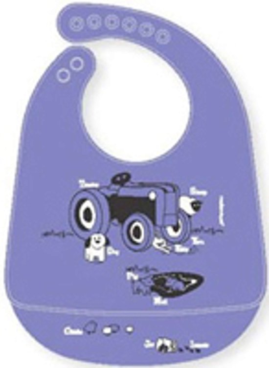 Modern Twist Farm Buddies Slabbetje met Opvangbakje - Purple van Modern Twist