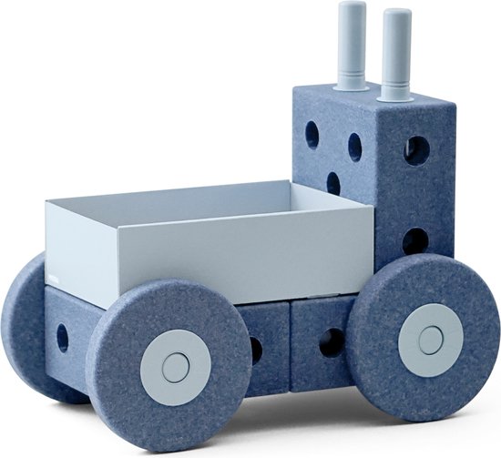 Modu Activity Toy Baby Walker - Open Ended Play - Loopwagen Baby - Looptrainer - Blokken - Deep Blue / Sky Blue van Modu