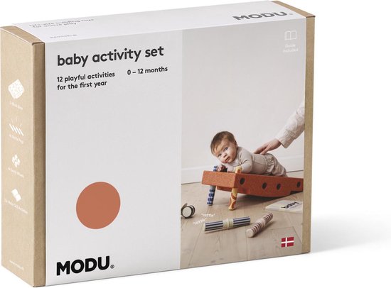 Modu Baby Activity Set - Blokken - Activiteiten speelgoed - Baby speelgoed 0-12 maanden - Ontwikkelingsspeelgoed baby- Burnt Orange / Dusty Green van Merkloos