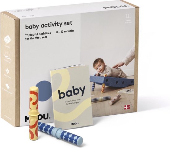 Modu Baby Activity Set - Blokken - Activiteiten speelgoed - Speelgoed baby - 0-12 maanden - Deep Blue / Sky Blue van Modu