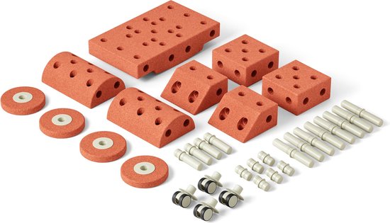 Modu Dreamer Set - Zachte blokken - 33 onderdelen - Open Ended speelgoed - Speelgoed 1 jaar - Speelgoed 2jaar - Speelgoed 3 jaar - Bouwspeelgoed -Burnt Orange / Dusty Green van Merkloos