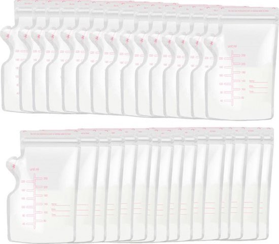 Moedermelk Bewaarzakjes - 250 ml - 60 stuks - met Schenktuit - Extra Groot - Borstvoeding Bewaarzakje - Borstvoeding Zakjes - BPA vrij - koele bewaarzak van Bébé Basics