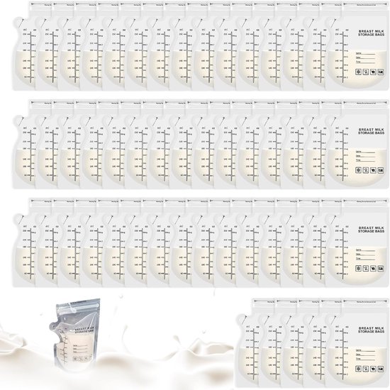 Moedermelk Bewaarzakjes - 50 stuks - 250 ml - Geschikt Voorgesteriliseerde moedermelk - BPA-vrij en Recyclebaar - Lekvrije Borstvoeding Zakjes met Dubbele Zipsluiting en Schenktuit - Koelkast en Vriezer van Vita Verde