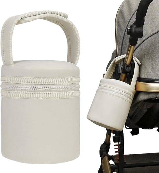 Moedermelk Koeltas - 1 Stuk - Waterdicht - Opbergtas Voor Flessen - Koeltas Moedermelk Flesjes - Constante Temperatuur - Draagbare - Geïsoleerde Koeltas Moedermelk - Geschikt Voor 2 Grote Flessen Van 240 Ml - Wit van Merkloos