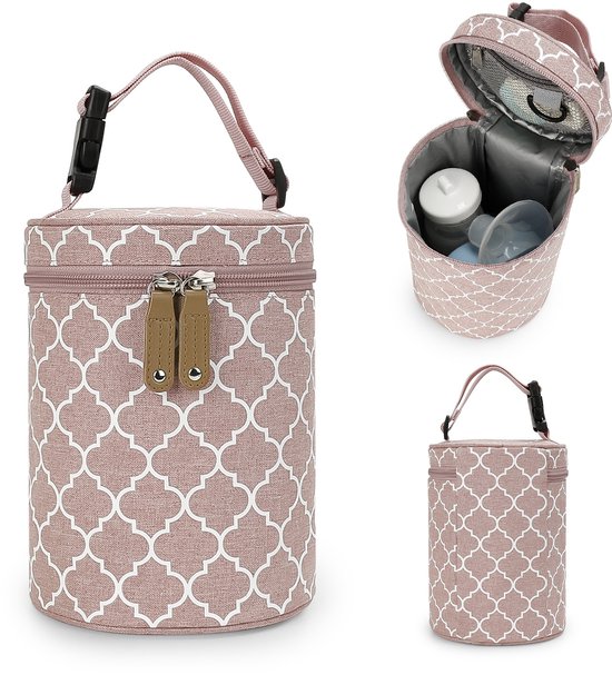 Moedermelk koeltas - Koeltas Moedermelk flesjes - Opbergtas voor flessen - Onderweg - Bewaartas Babyvoeding - Borstvoeding - voor Borstvoeding, Moedermelk, Baby en Lunch - roze
