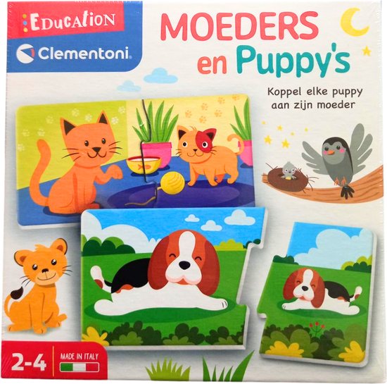 moeders en puppy's - clementoni - dieren - kind - spelen en leren van Clementoni