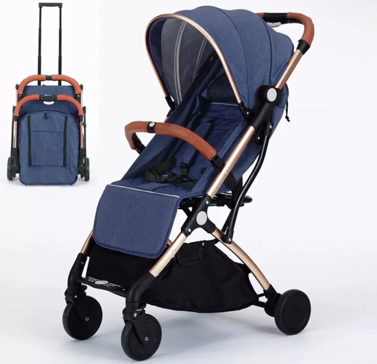 Mogi Products-Luxe Compacte Kinderwagen – Inklapbaar tot Trolley – Lichtgewicht buggy-Handbagage kinderwagen-Trolley buggy-Luxe wandelwagen van Merkloos