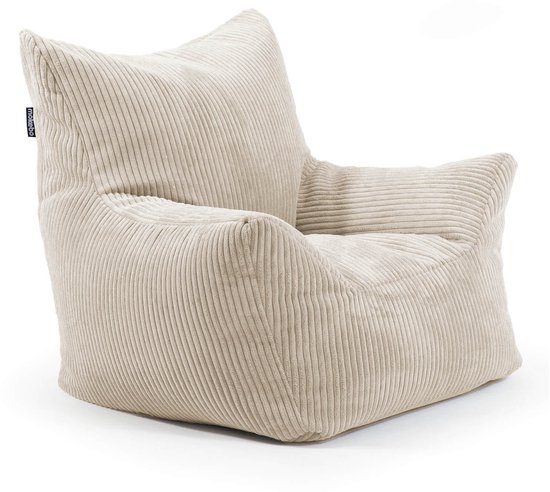 mokebo kinderstoel 'Der Pausenheld', zitzak met vulling voor kinderen van ribfluweel in beige van Merkloos