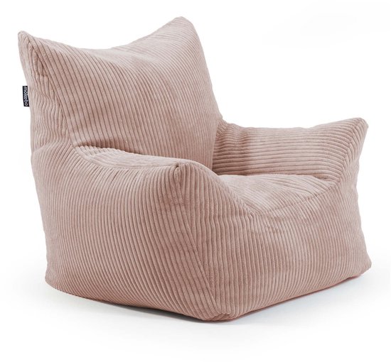 mokebo kinderstoel 'Der Pausenheld', zitzak met vulling voor kinderen van ribfluweel in roze van Merkloos