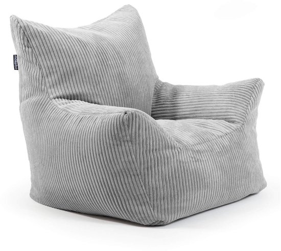 mokebo kinderzitzak 'de pauzeheld' of kinderfauteuil van koordstof in grijs van Merkloos
