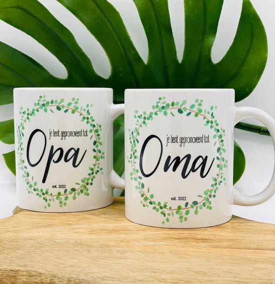 Mokken 'Je bent gepromoveerd tot Opa / Oma' - Zwangerschapsaankondiging - Zwanger - Zwangerschap bekendmaken van PGiftsshop
