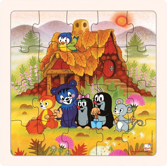 Mol en vriendjes - Houten puzzel 20 stukjes steekpuzzel legpuzzel kleine Mol van Puky