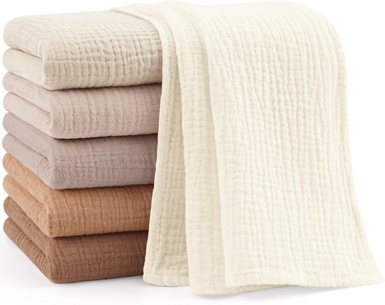 Molton Doeken - Baby Luiers - Baby Verzorging - 100% Katoen - 60x60 cm - Bruin