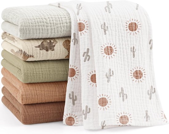 Molton Doeken - Baby Spuugdoekjes - Baby Verzorging - 100% Katoen - 60 x 60 cm - Zonnegeel