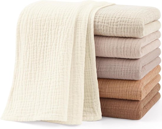 Molton Doeken - Baby Spuugdoekjes - Baby Verzorging - 100% Katoen - 60x60 cm - Bruin