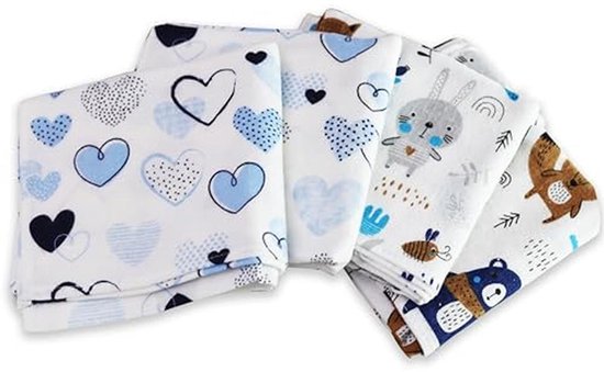 Moltondoeken 80 x 80 cm - Set van 4 Flanellen Luiers van 100% Katoen - Multifunctionele Spuugdoeken voor Baby's - Hypoallergeen en Ademend van Zensation