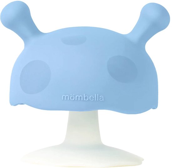 Mombella Bijtring Mushroom - blauw- 3m+ Blauw van Merkloos