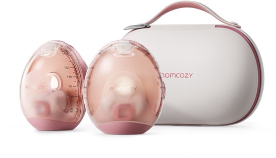 Momcozy Air 1 Handsfree Borstkolf - 2 stuks - Ultra dun - Doorzichtig voor gemakkelijker positioneren - Met app ondersteuning - Elektrisch - Roze van Momcozy.