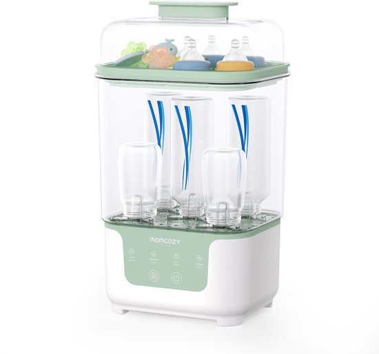 Momcozy Babyfles Sterilisator & Droger - 4-in-1 – Steriliseren, Drogen en Bewaren – Geschikt voor 6 Flessen – Compact