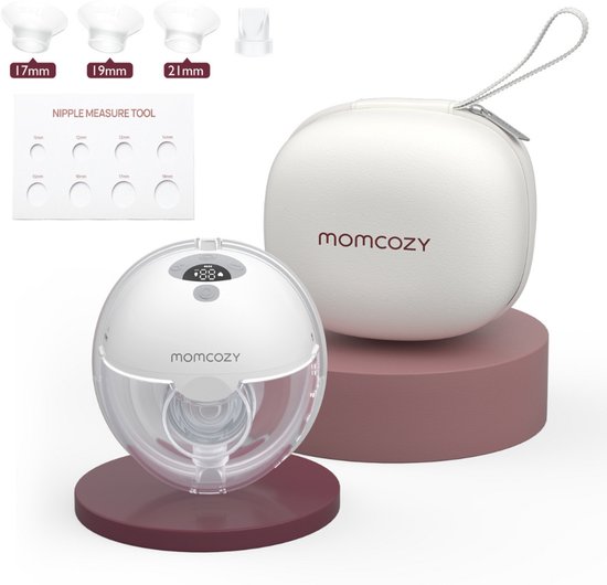 Momcozy M5 Handsfree Borstkolf - 1 stuk - Inclusief verschillende borstschild inserts - Extra stil en compact - Elektrisch - Grijs van Momcozy.