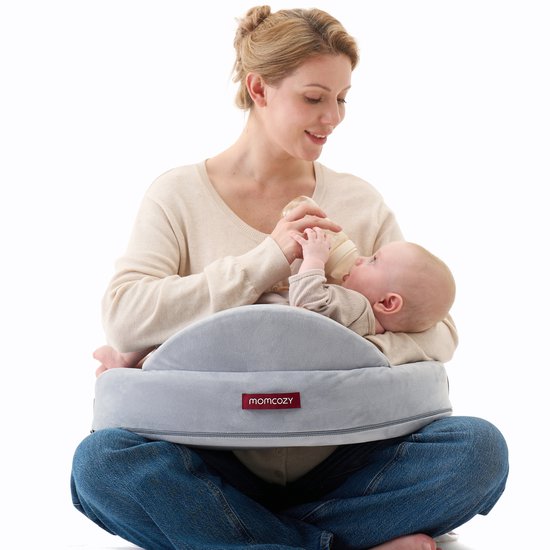 Momcozy - Voedingskussen - Opstaande rand - Memory foam - Verstelbare tailleband van Merkloos